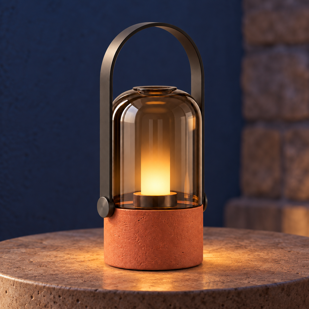 Arden Lantern Portable Lamp in a considered interior setting