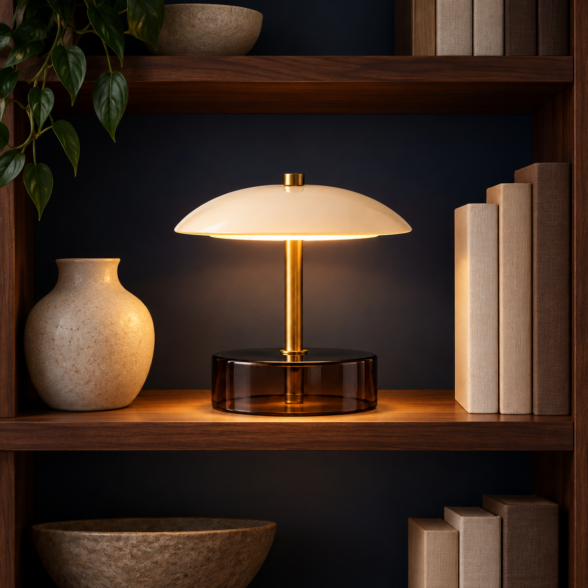 Celeste Disc Portable Lamp in a considered interior setting