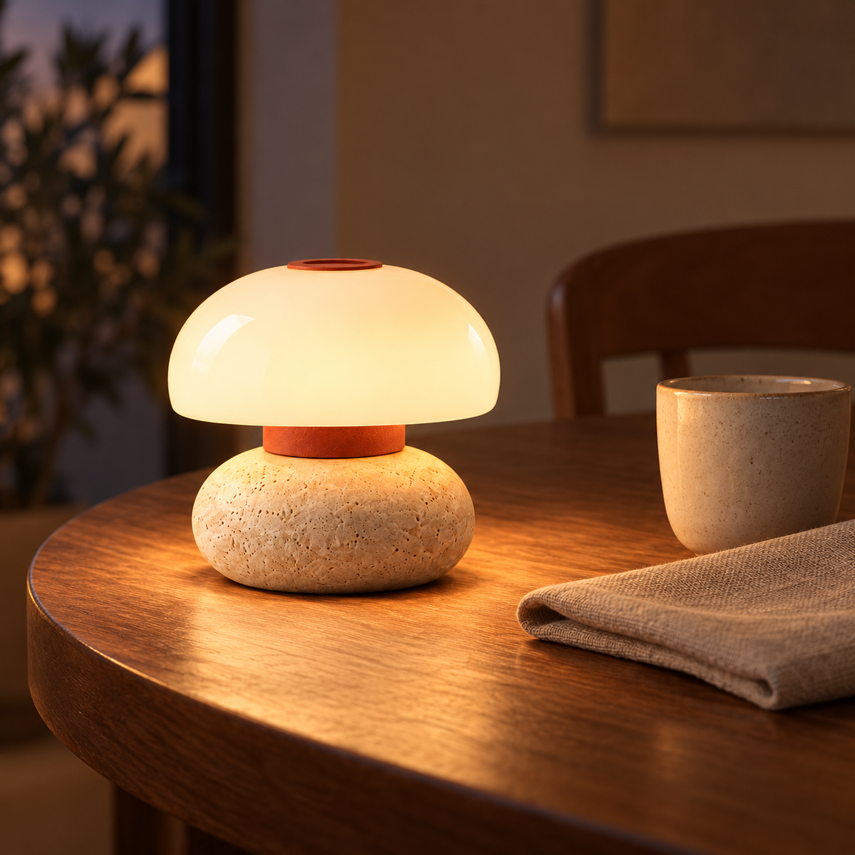 Luma Pebble Portable Lamp in a considered interior setting