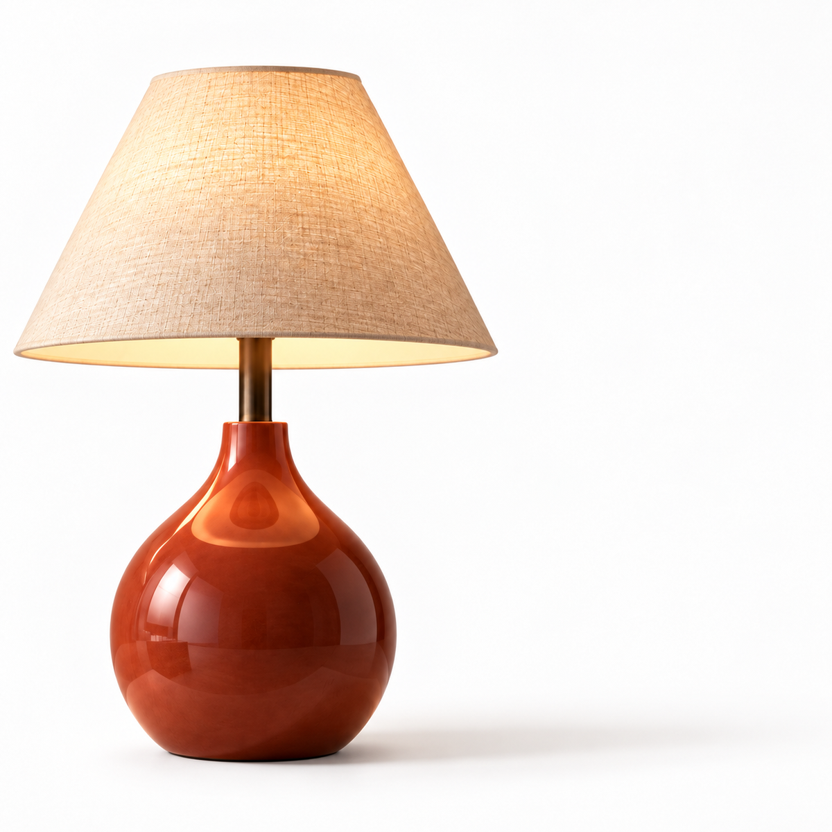 Mirelle Linen Shade Table Lamp feature and light-distribution view