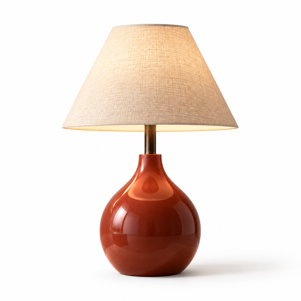 Mirelle Linen Shade Table Lamp complete studio view
