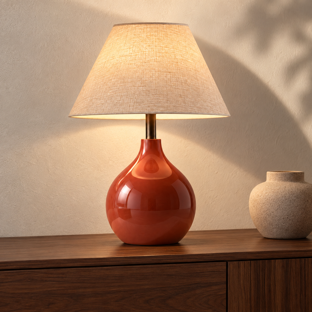 Mirelle Linen Shade Table Lamp in a considered interior setting