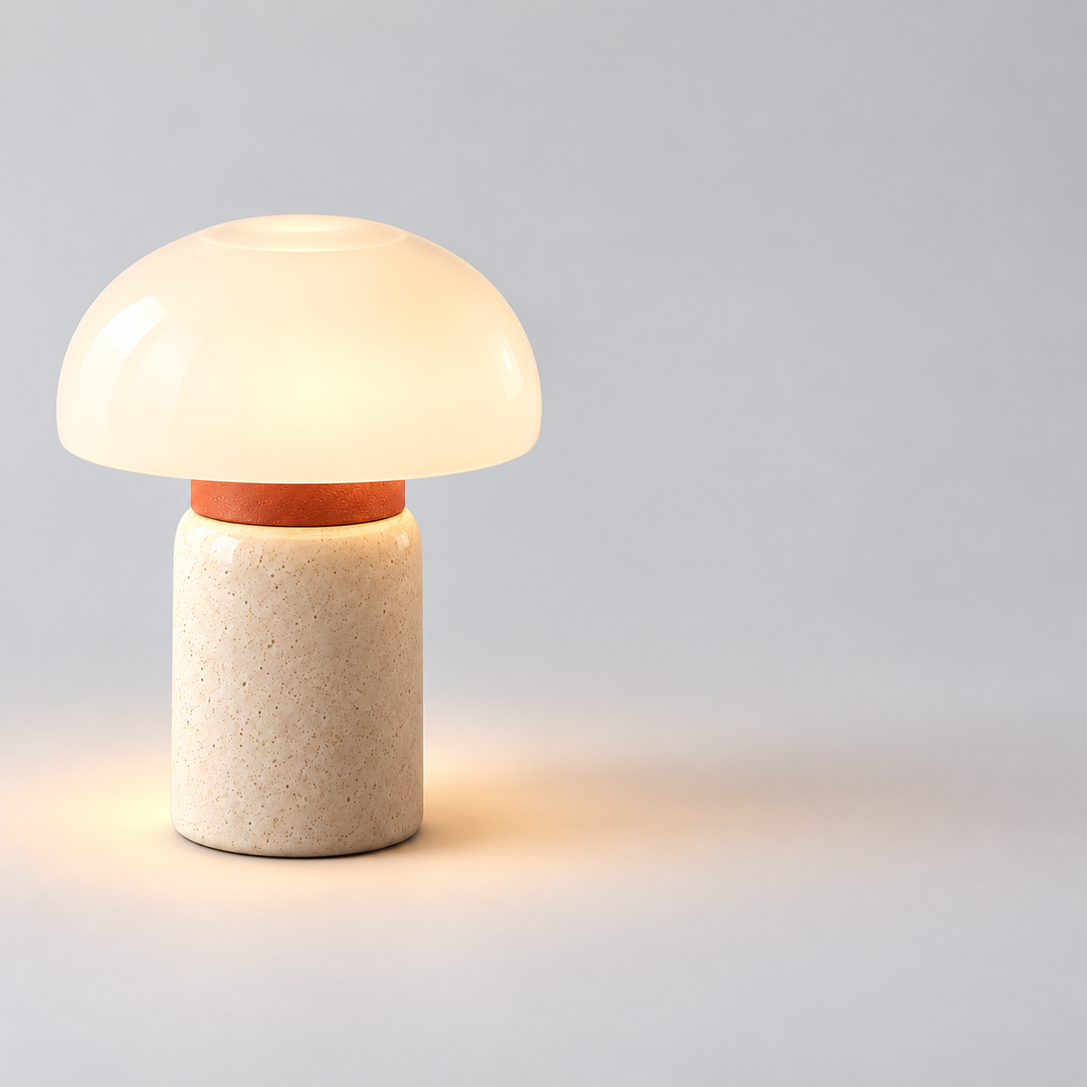 Noma Ceramic Portable Lamp feature and light-distribution view