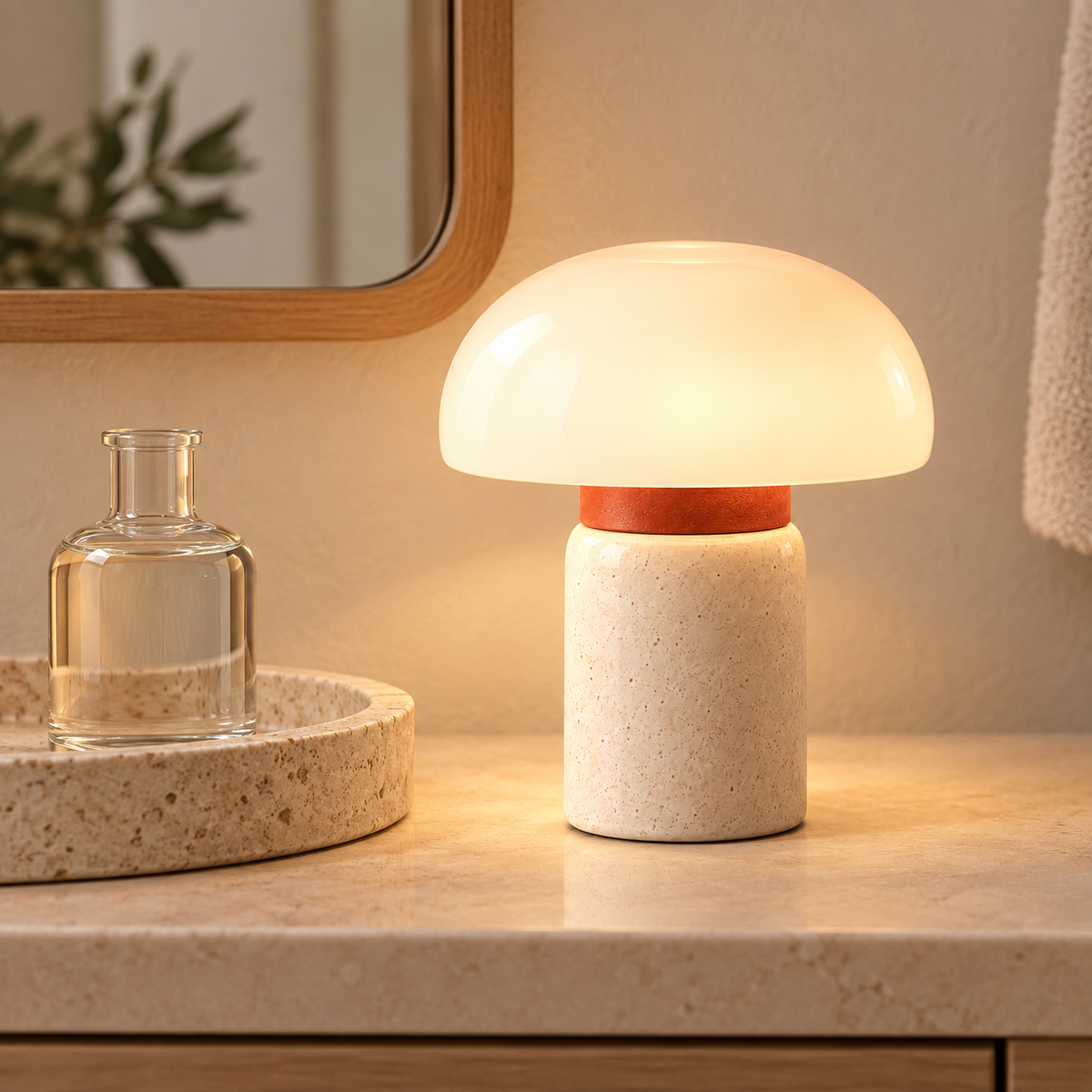 Noma Ceramic Portable Lamp in a considered interior setting