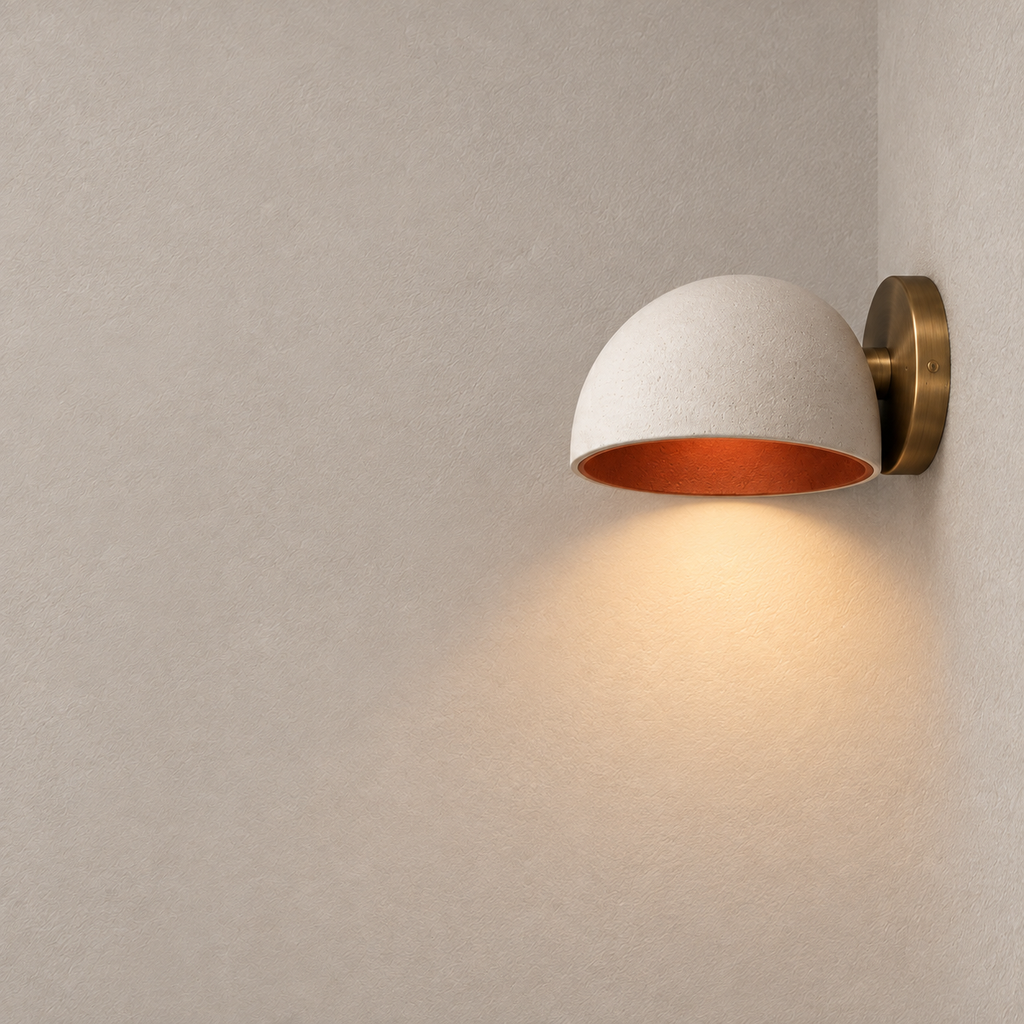 Oriel Dome Wall Light feature and light-distribution view