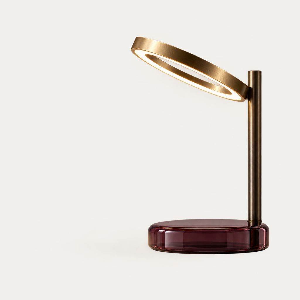 Orin Halo Desk Lamp feature and light-distribution view