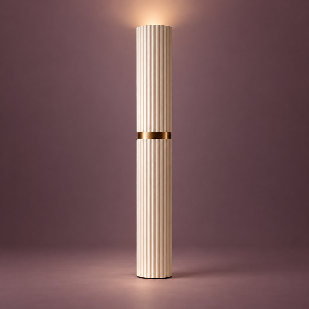 Sorel Fluted Column Floor Lamp complete studio view