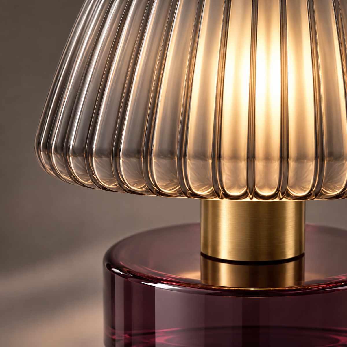 Vetra Pleated Glass Table Lamp material and construction detail