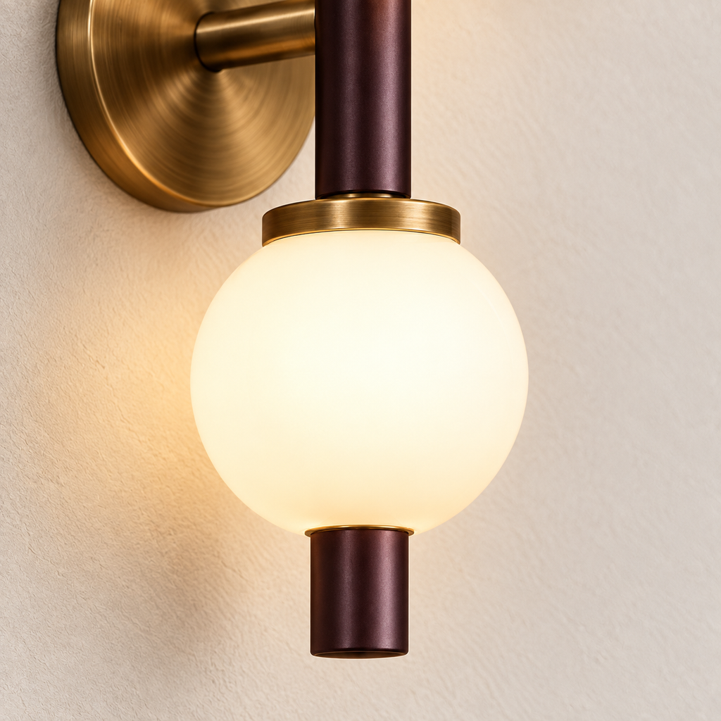 Vienne Double Globe Wall Sconce material and construction detail