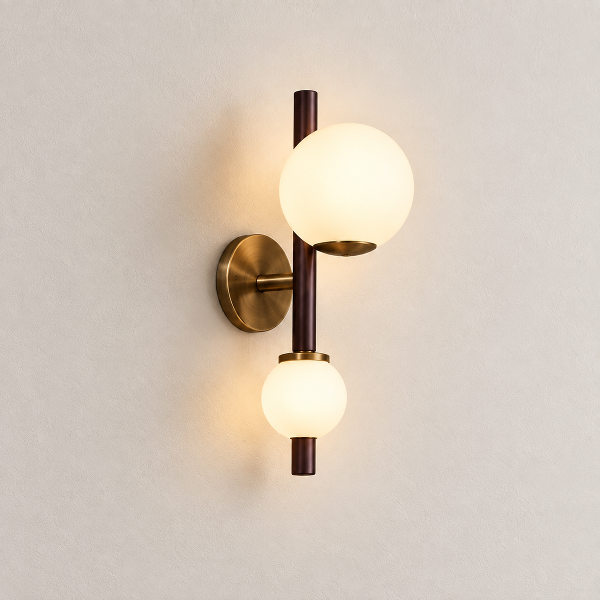 Vienne Double Globe Wall Sconce complete studio view