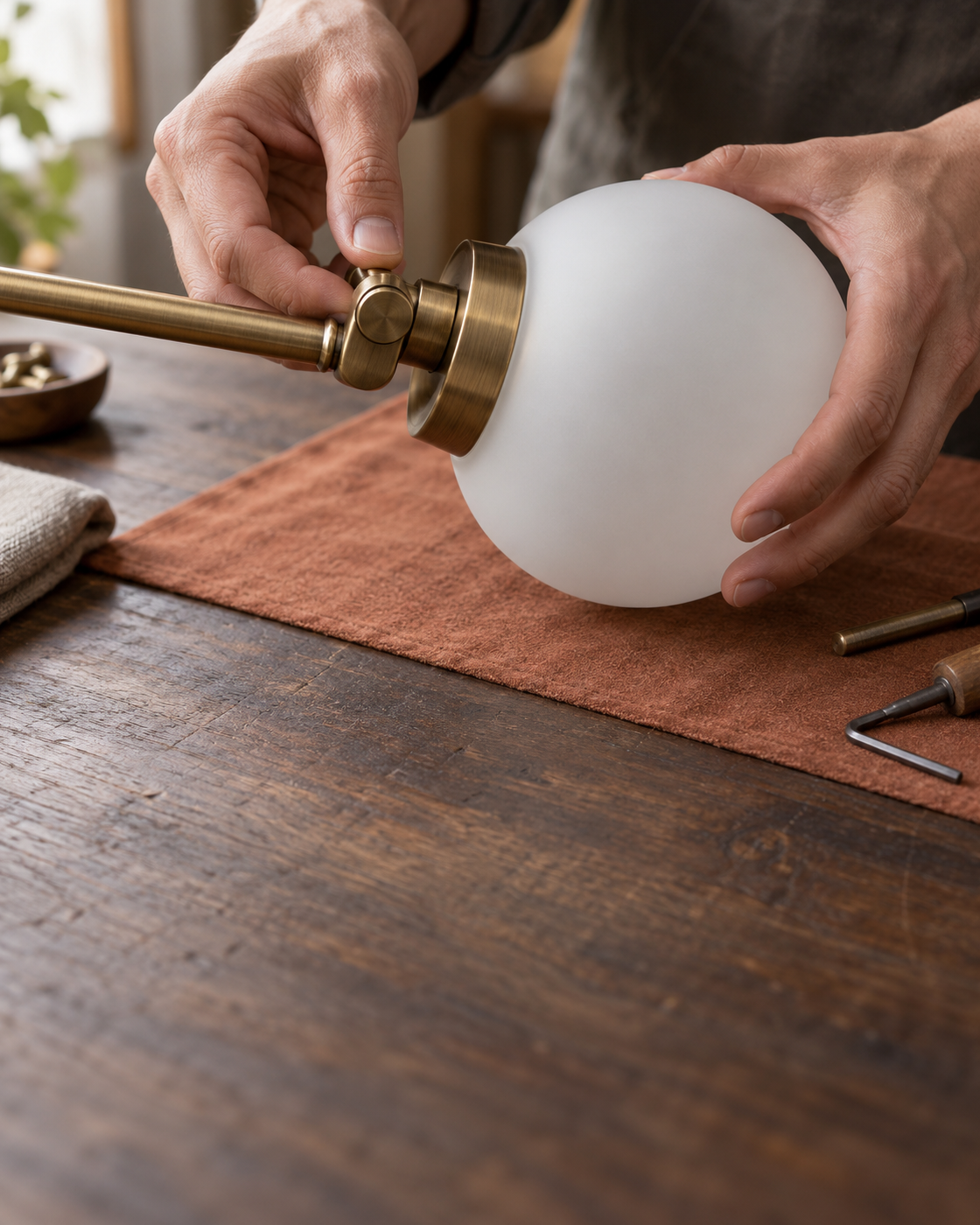 caldorie brass joint and glass assembly study
